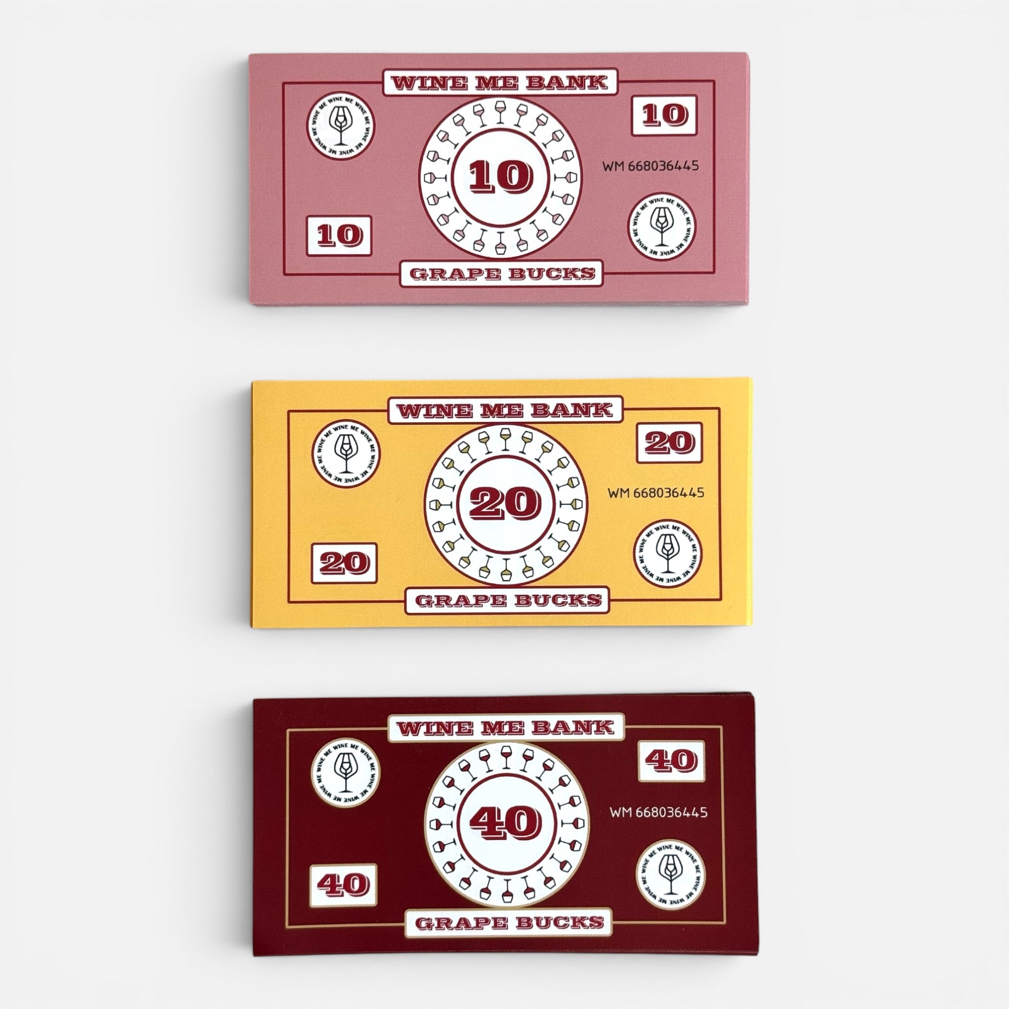 Billetes de juego WINE ME – Grape Bucks (150 billetes)