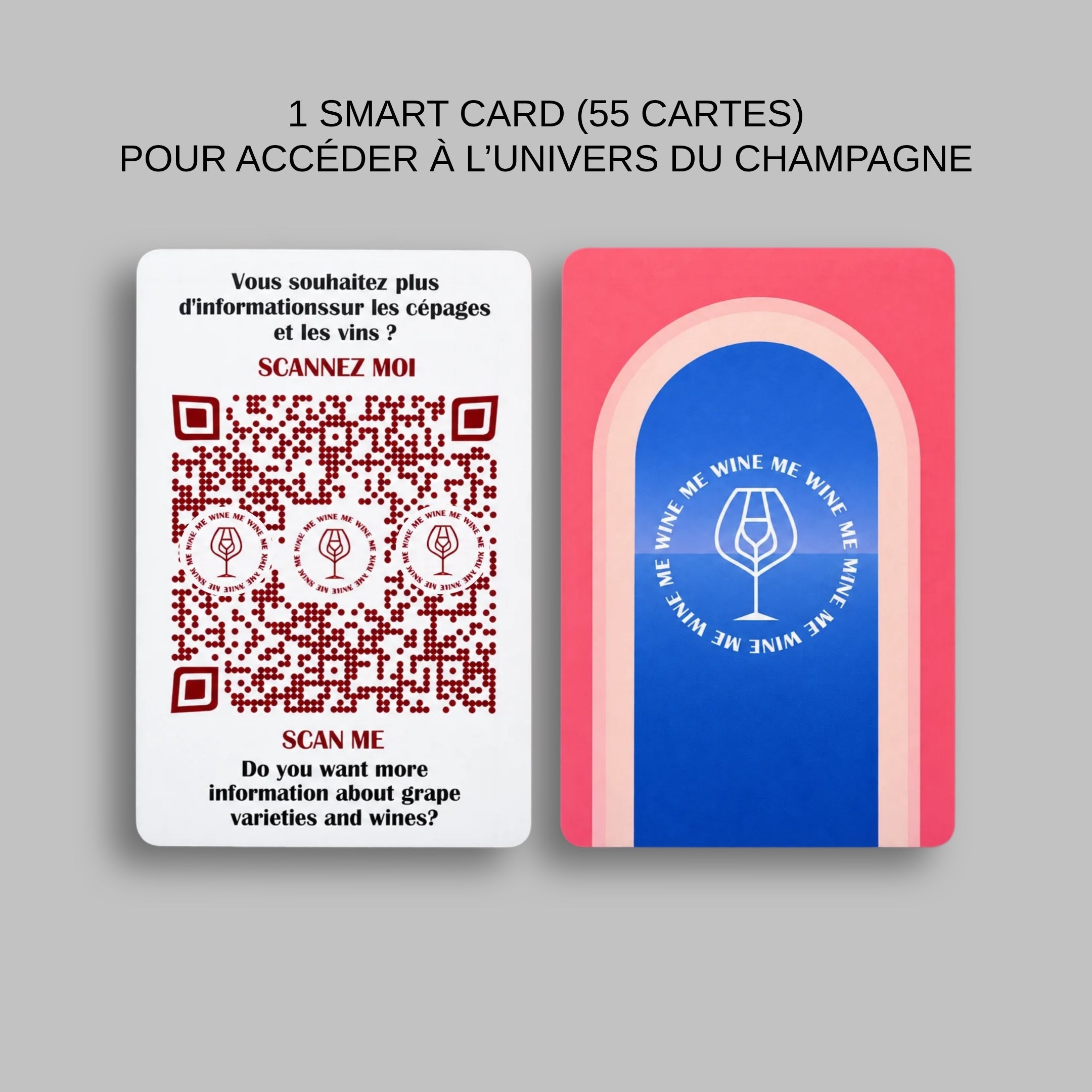 Carte intelligente WINE ME avec QR code – informations sur les cépages et les vins de Provence