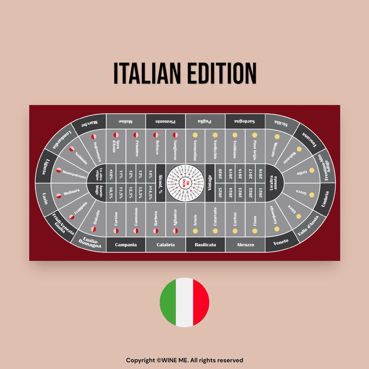 WINE ME® Casino Mat 180×90 cm – Italy