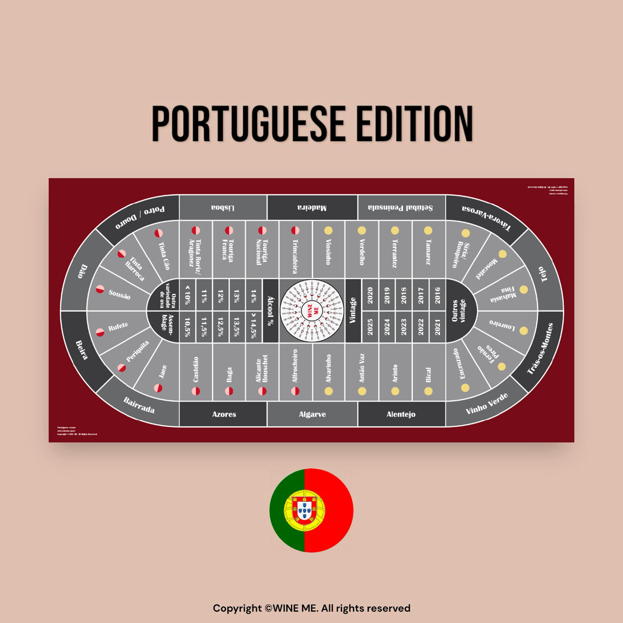 WINE ME® Casino Mat 180×90 cm – Portugal