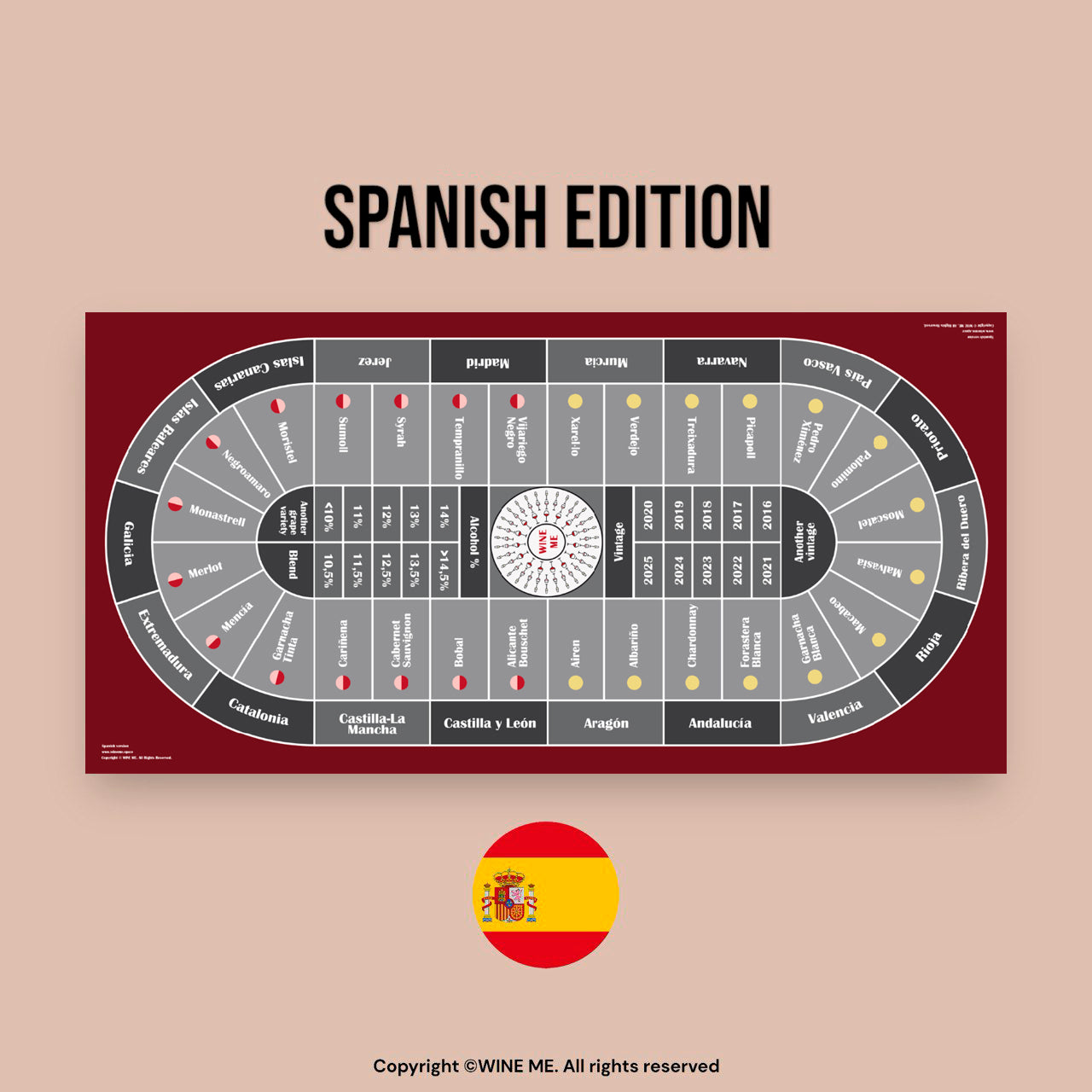 WINE ME® Casino mat 180×90 cm – Spain