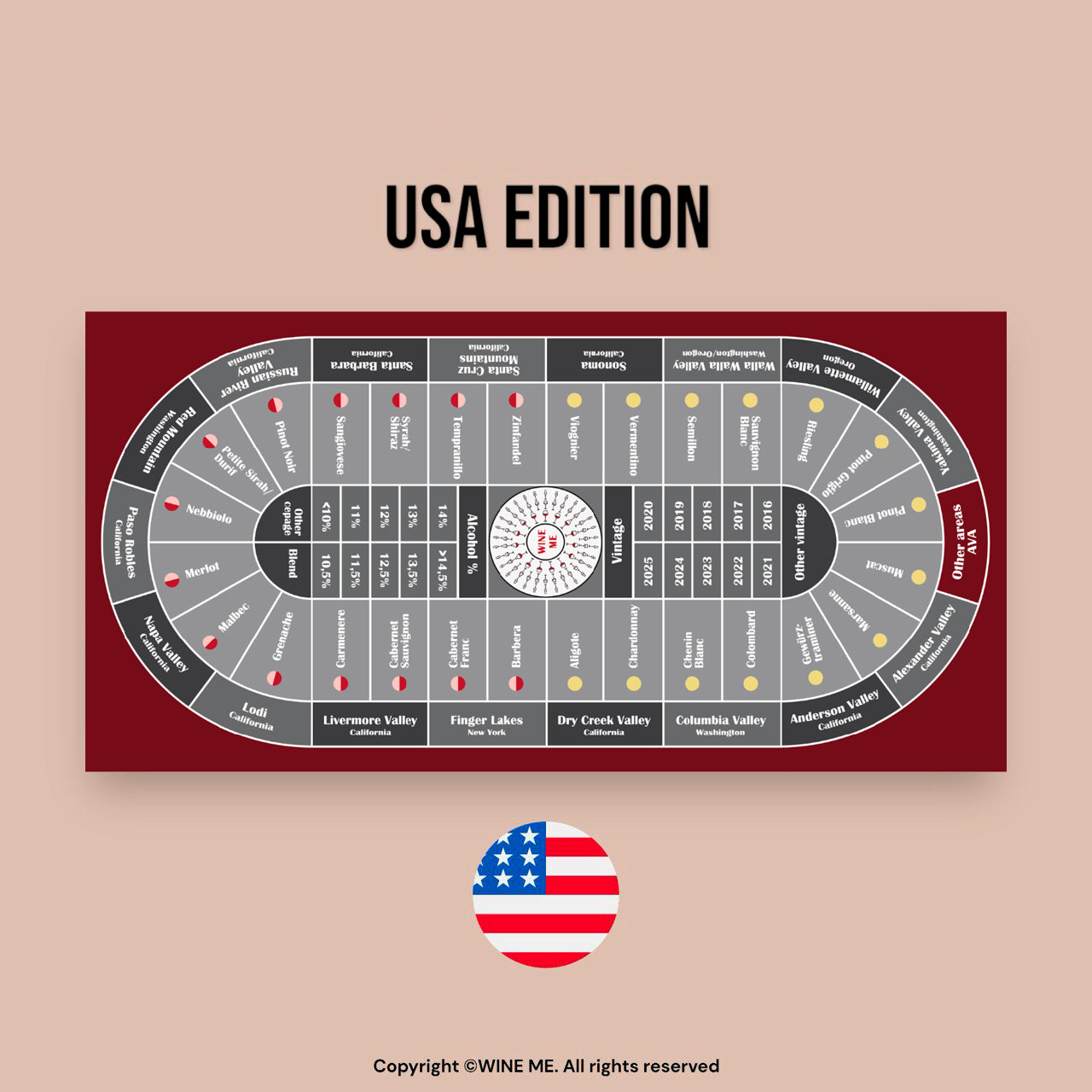 WINE ME® CASINO Mat 180×90 cm – USA