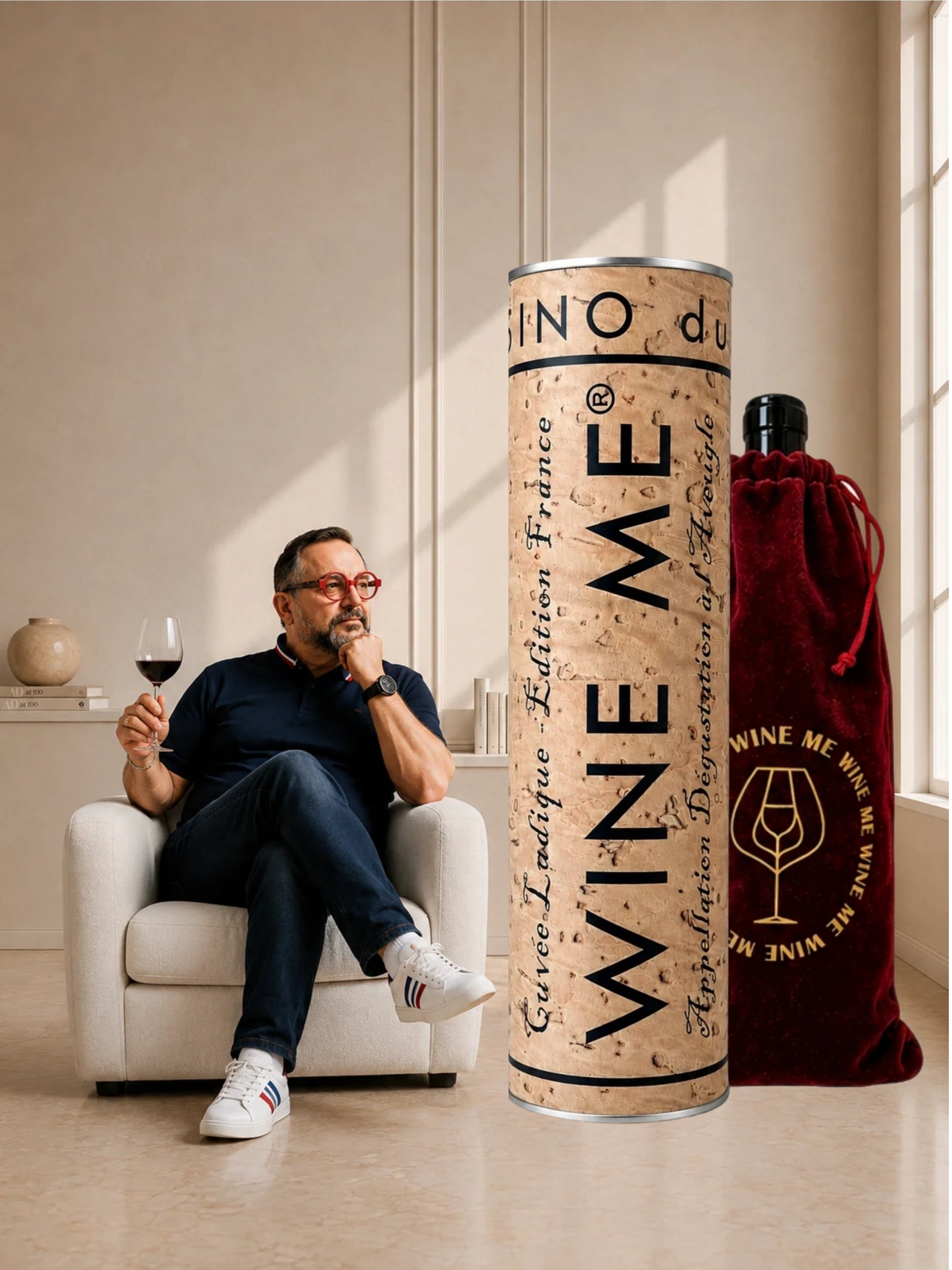 WINE ME, jeu de société œnologique et Casino du Vin français avec plateau de dégustation, coffret et accessoires