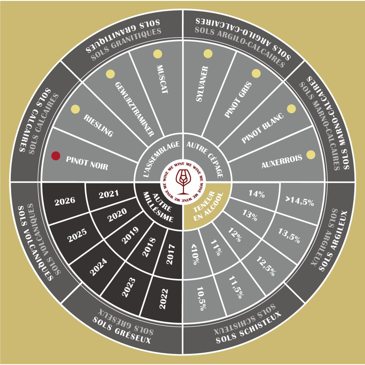 WINE ME® CASINO Carpet 100x100 cm - Alsace