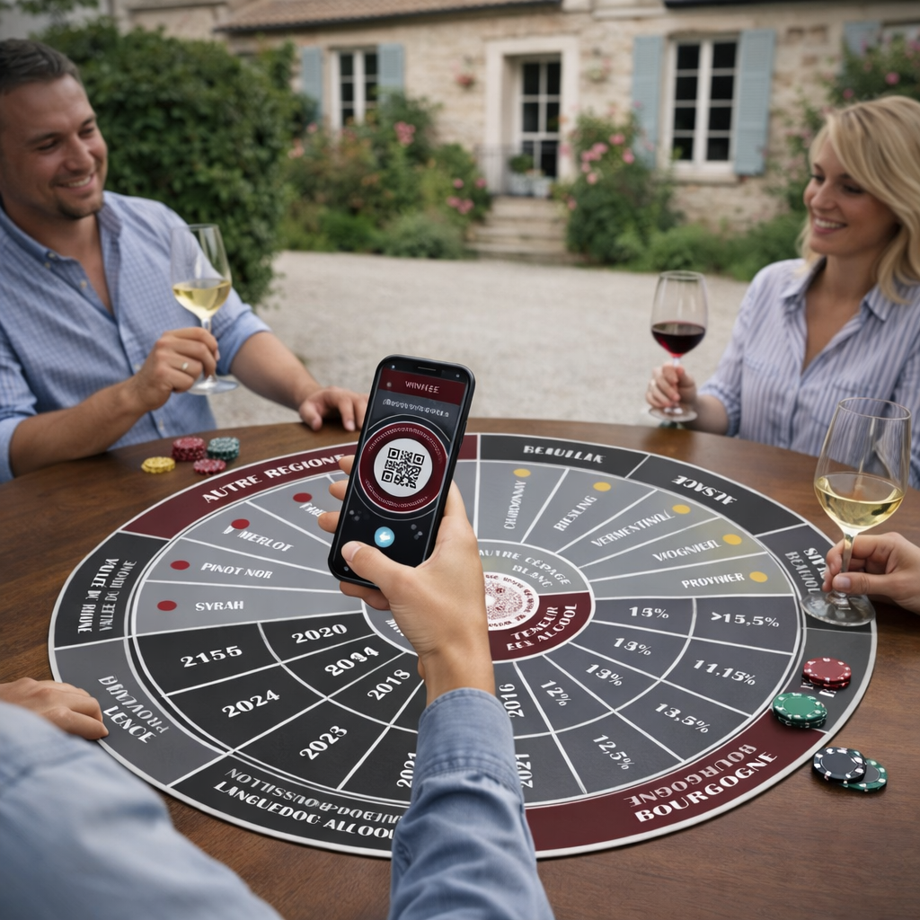 WINE ME® Smart Mat Casino 100×100 cm – France Compact - (QR Code)