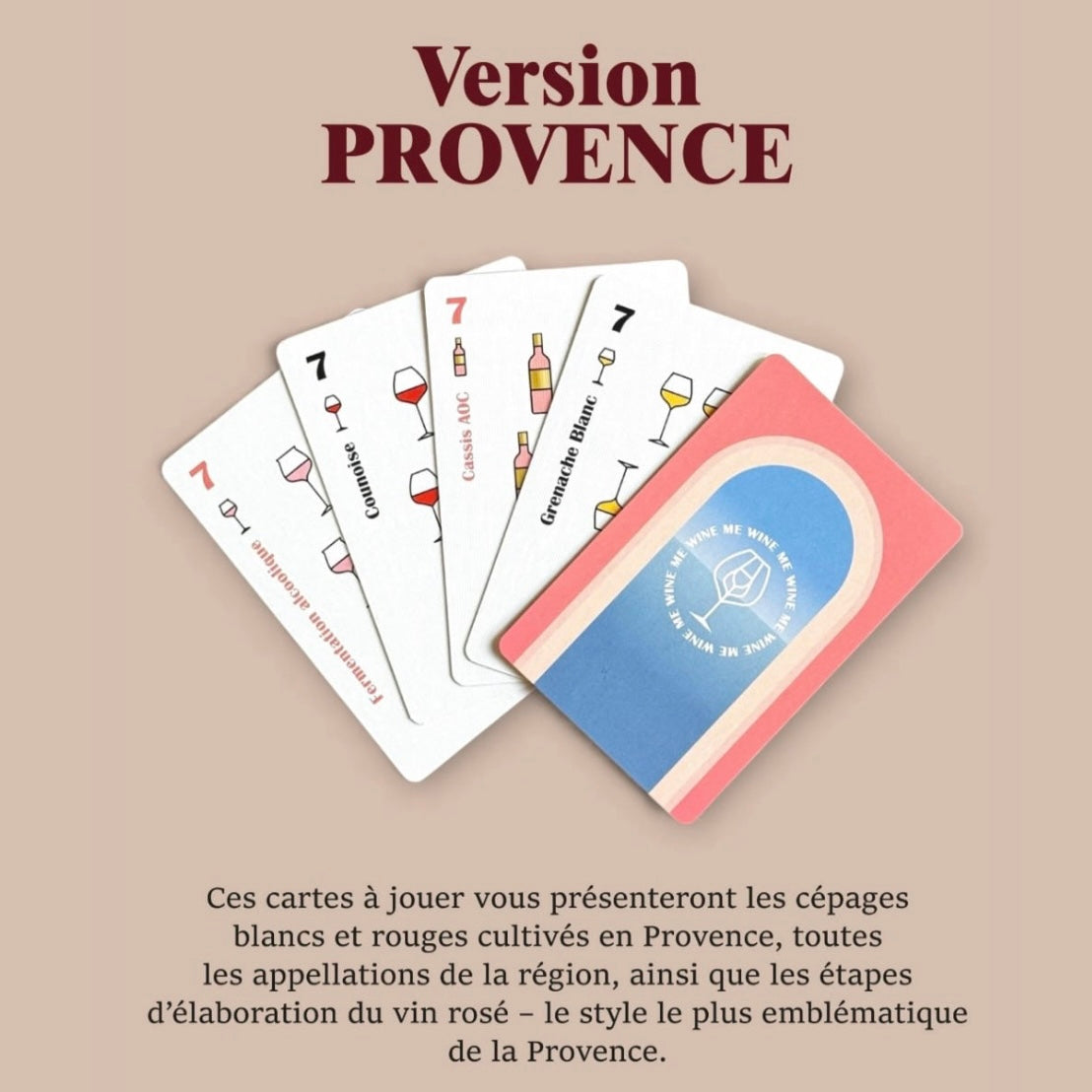 Jeu de cartes vin WINE ME – Provence (54 cartes interactives)