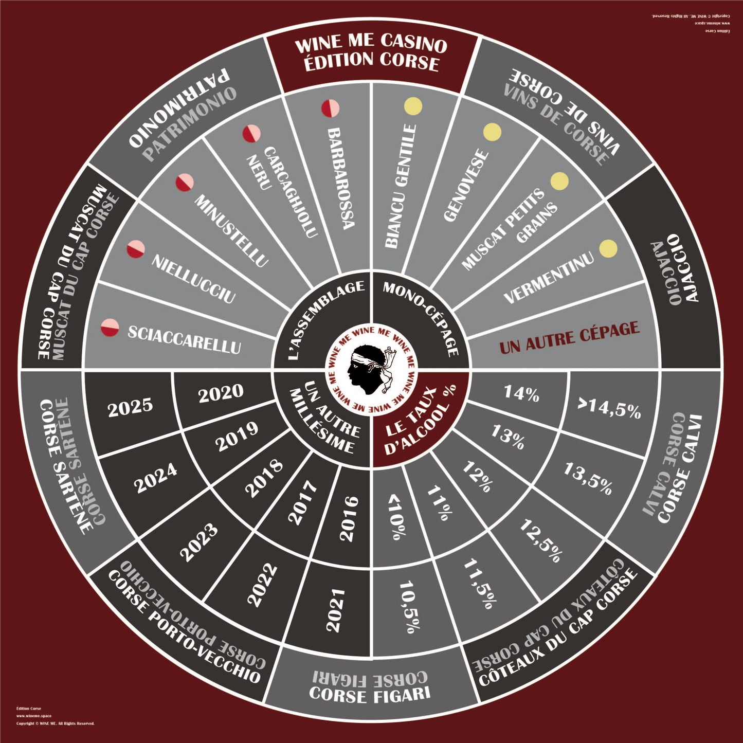 Tapis de table professionnel WINE ME CASINO 100 x 100 cm – CORSE