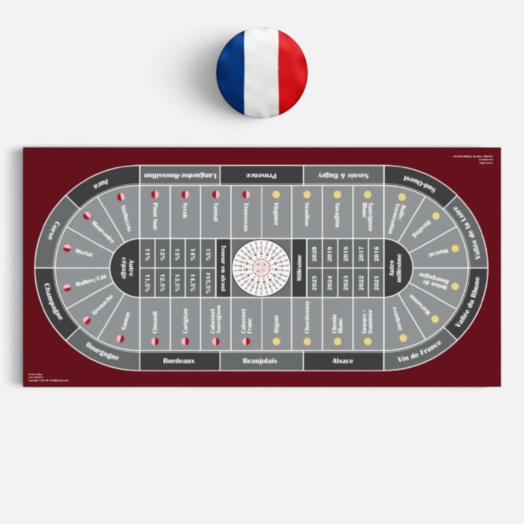 Tapis Casino du Vin WINE ME – France – Grand Format 180 × 90 cm - QR interactive
