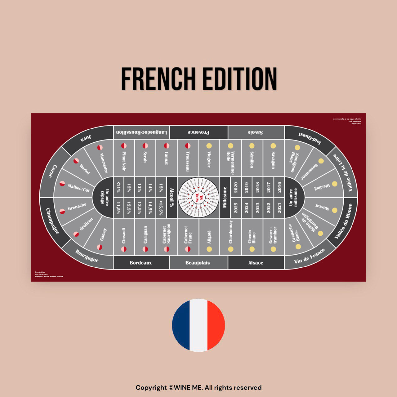 WINE ME CASINO Tovaglietta professionale 180х90cm – FRANCIA